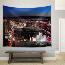 wall26 - Night View in Las Vegas - Fabric Tapestry, Home Decor - 51x60 inches   113200586171